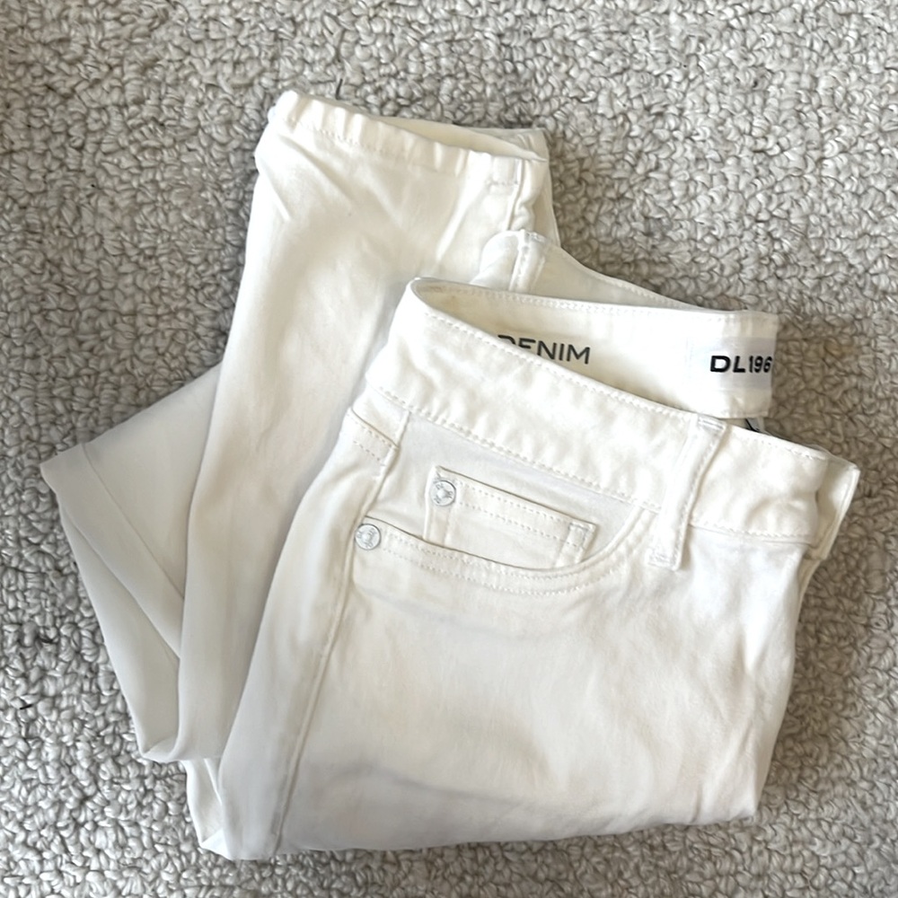 DL1961 Florence Instasculpt Cropped White Denim 25